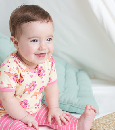 Pyjama en coton biologique pour bébé – Lions mignons 