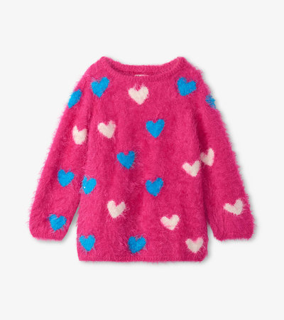 Lovey Hearts Fuzzy Sweater