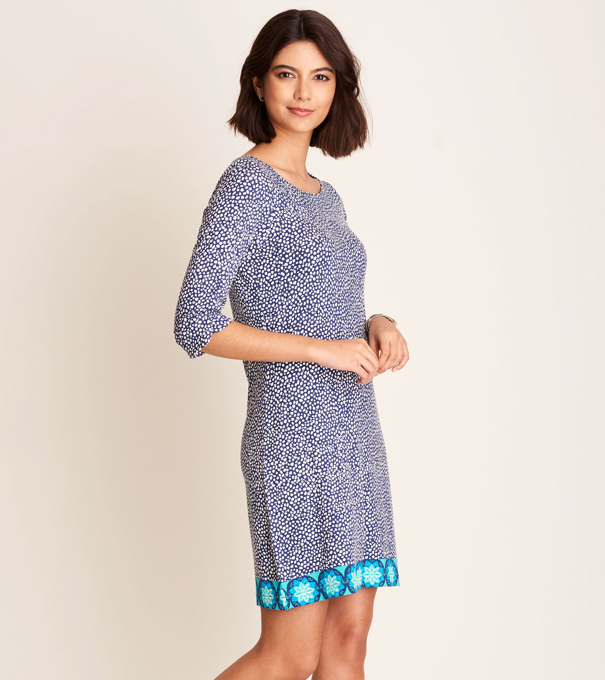 View larger image of Lucy Dress - Blue Micro dots