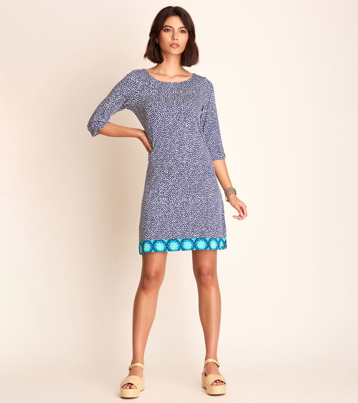View larger image of Lucy Dress - Blue Micro dots