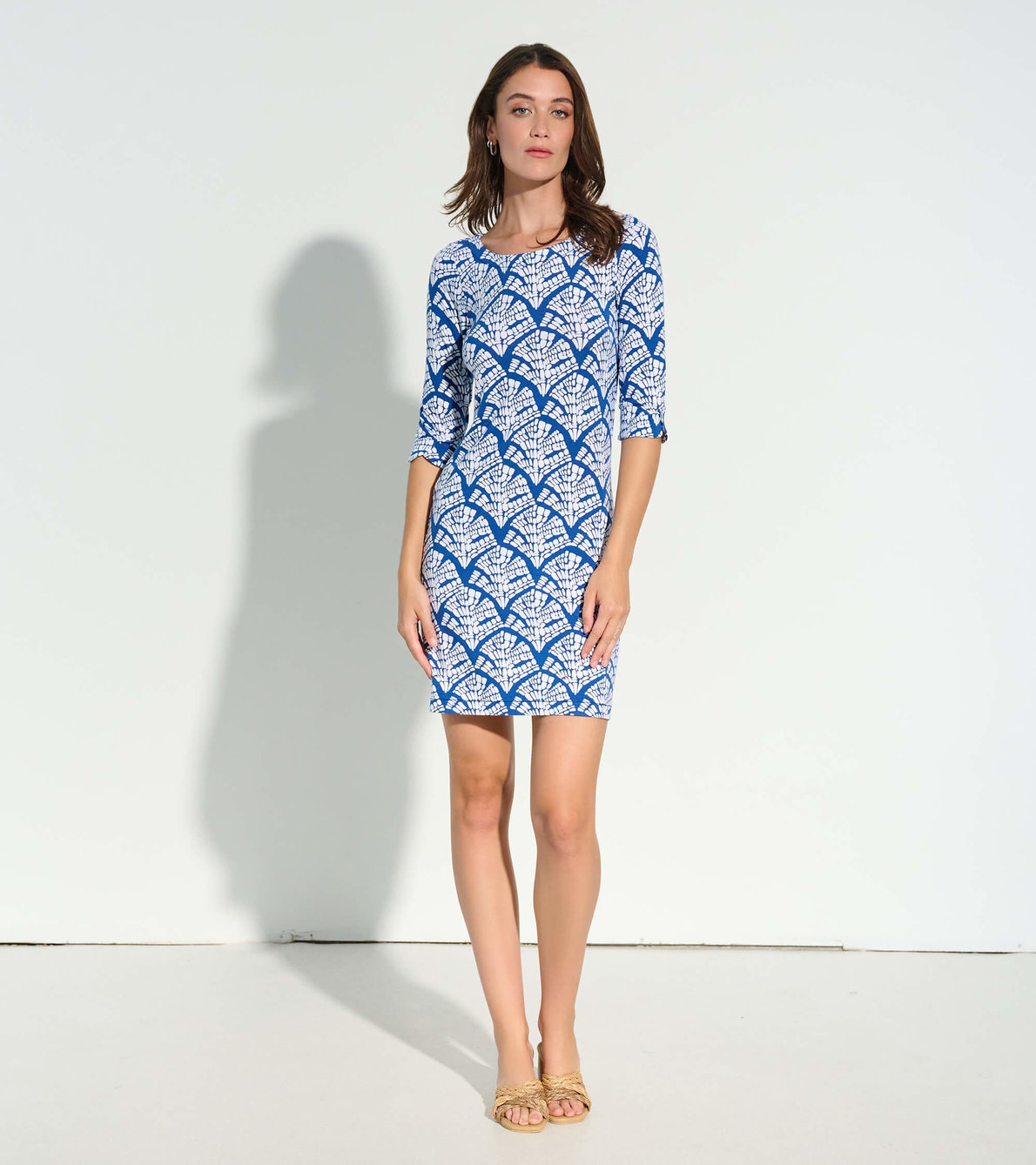 View larger image of Lucy Dress (longer length) - Mosaic Leaves