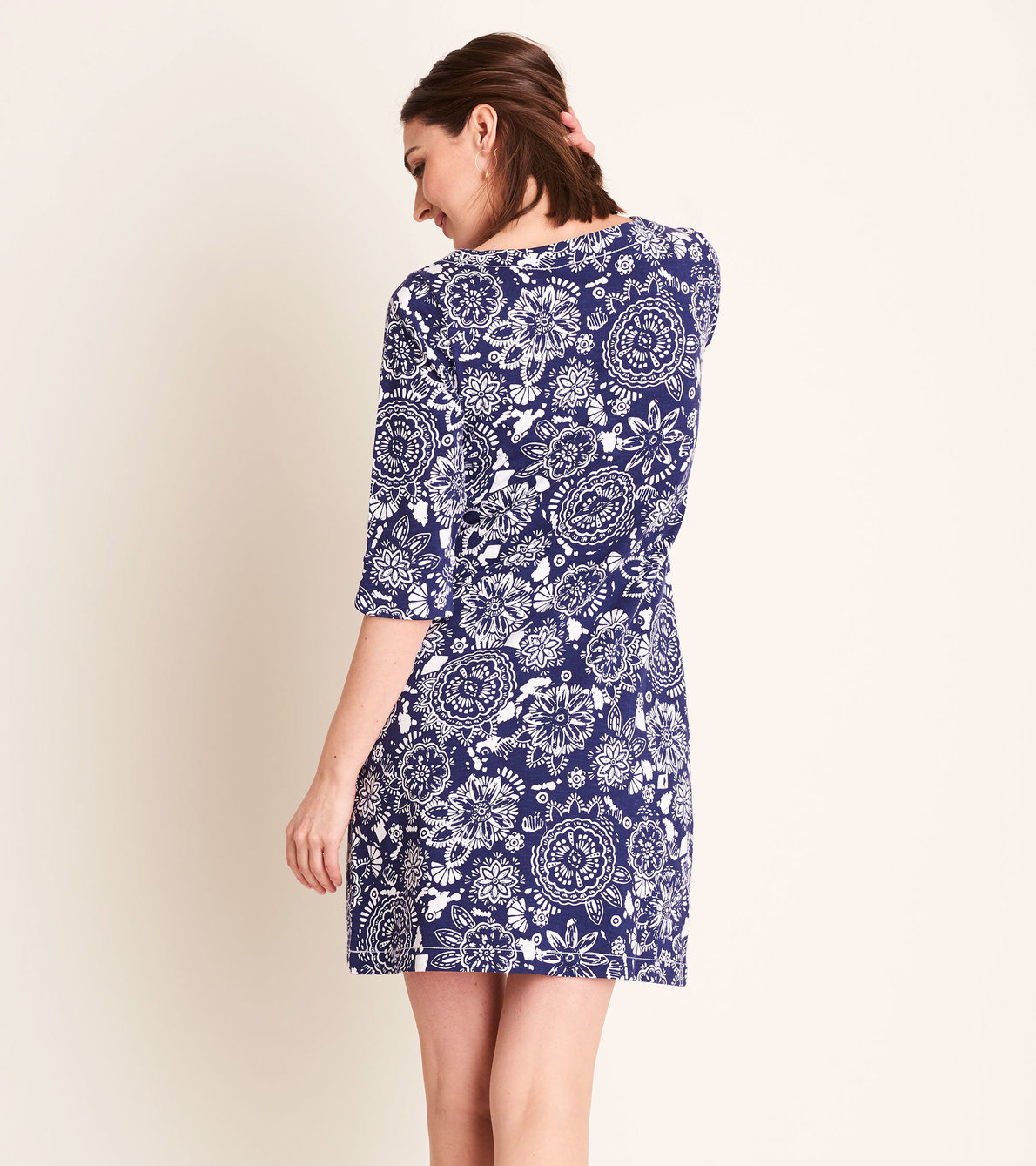 View larger image of Lucy Dress - Navy Mandala Flowers