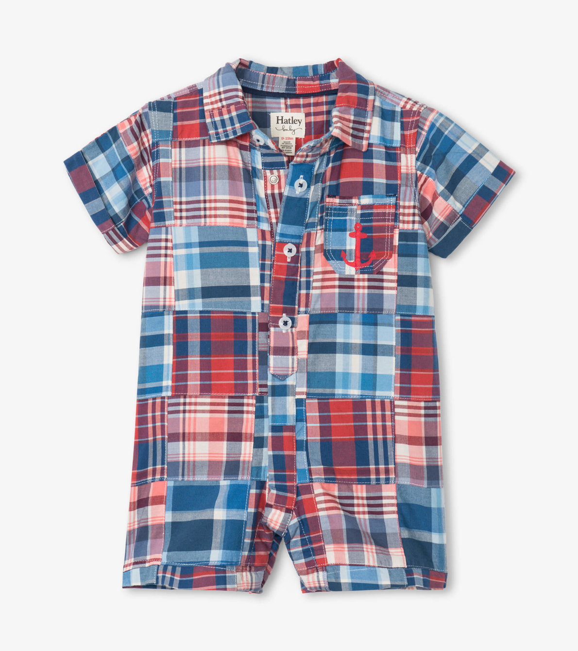 View larger image of Madras Plaid Baby Woven Romper