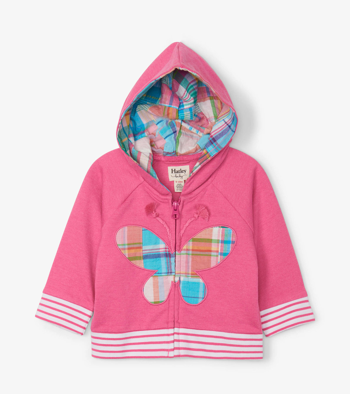 View larger image of Madras Plaid Butterfly Baby Hoodie & Short Set