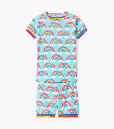 Pyjama court en coton bio – Arcs-en-ciel magiques