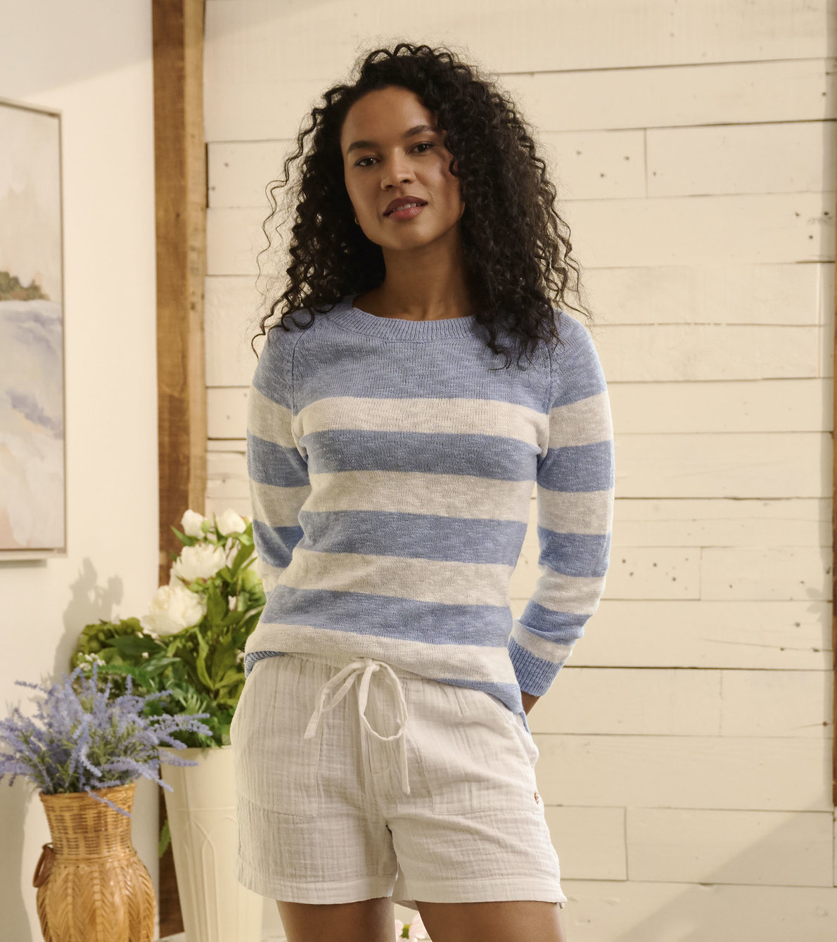 View larger image of Mariner Sweater - Provence Stripes