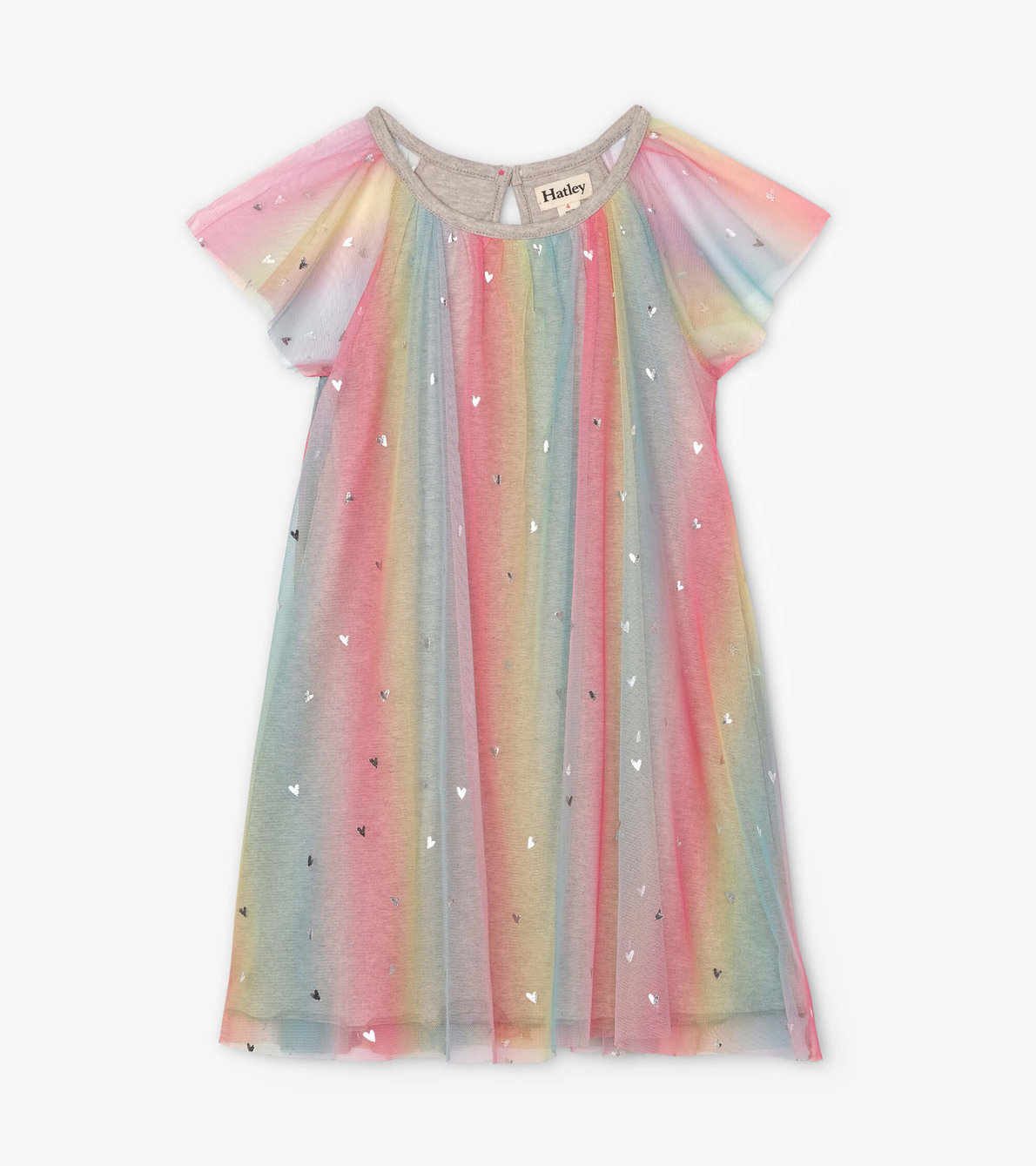 View larger image of Metallic Hearts Rainbow Tulle Dress