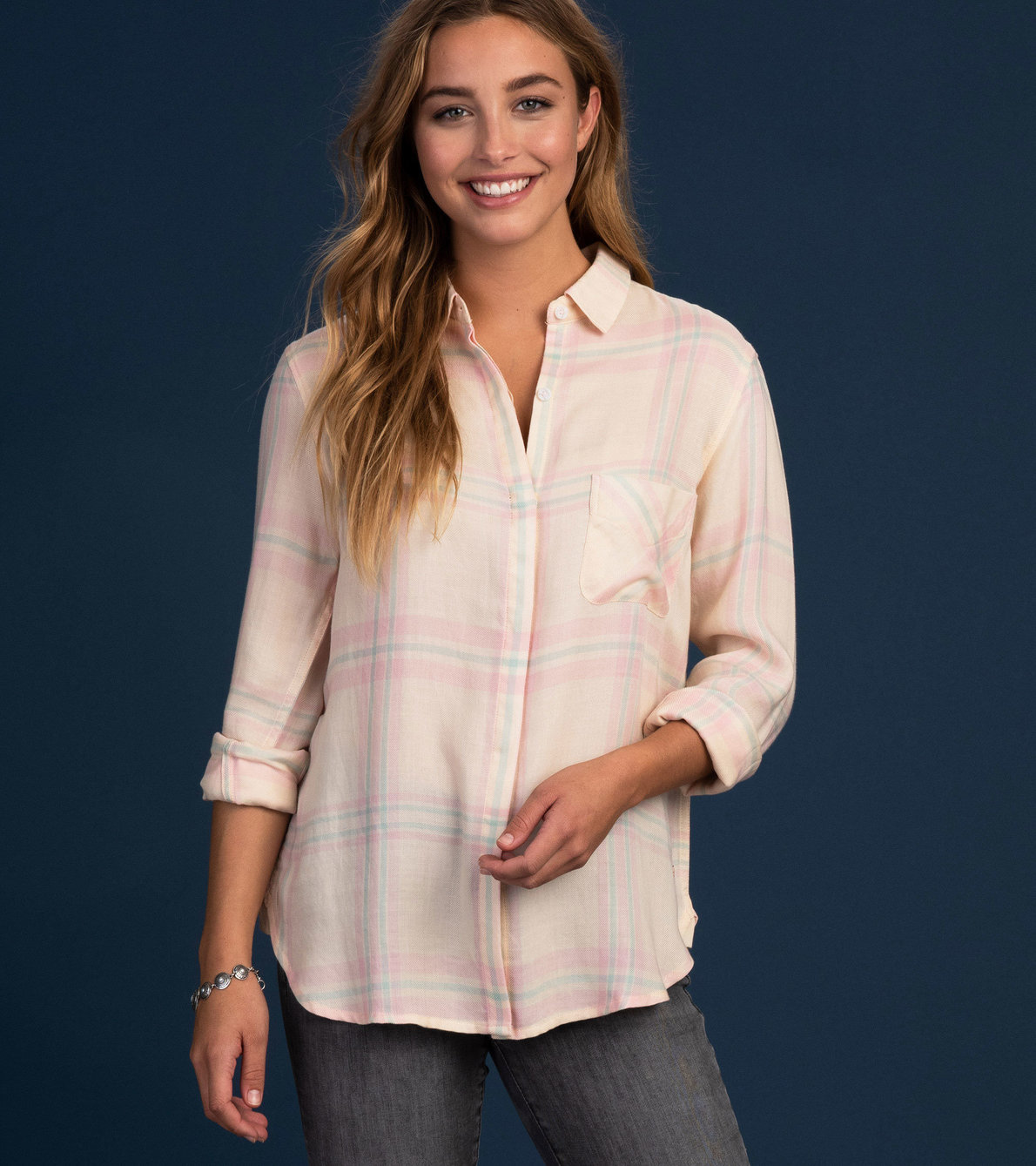 View larger image of Mia Button-down - Rock Rose Plaid