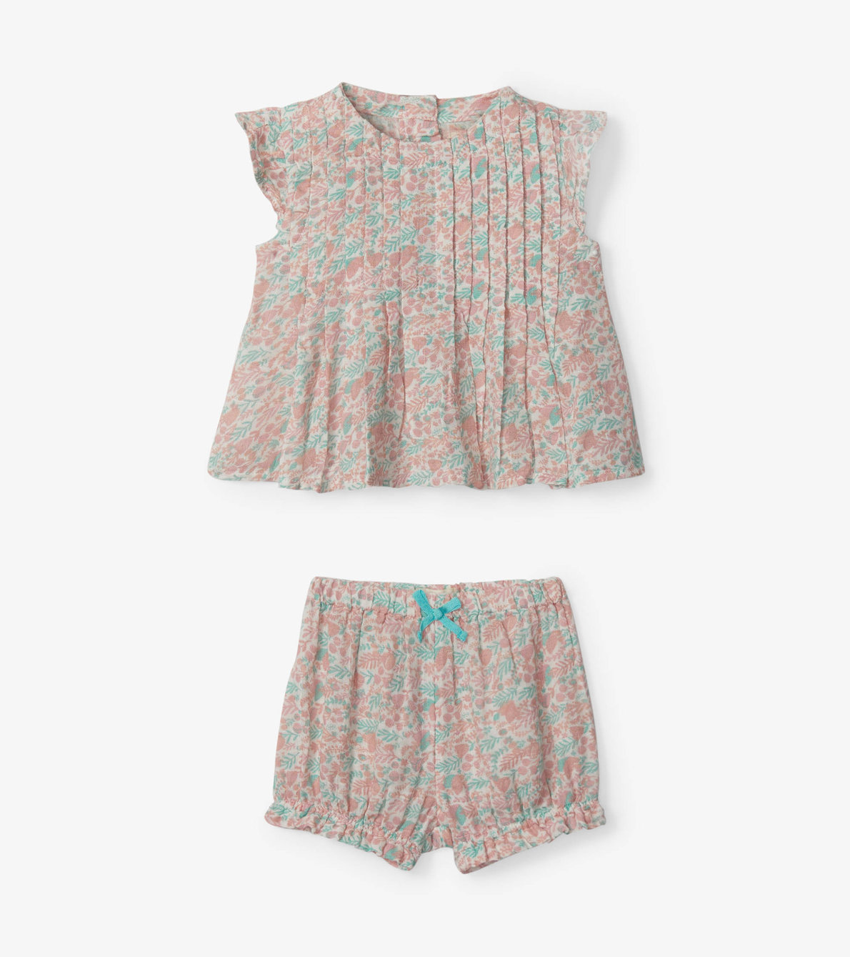 View larger image of Mini Floral Garden Baby Pin Tuck Top And Bloomer Set
