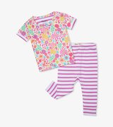 Mini Flowers Organic Cotton Baby Short Sleeve Pajama Set