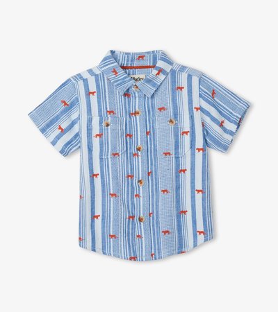 Chemise boutonnée pour bébé – Mini félins de la jungle