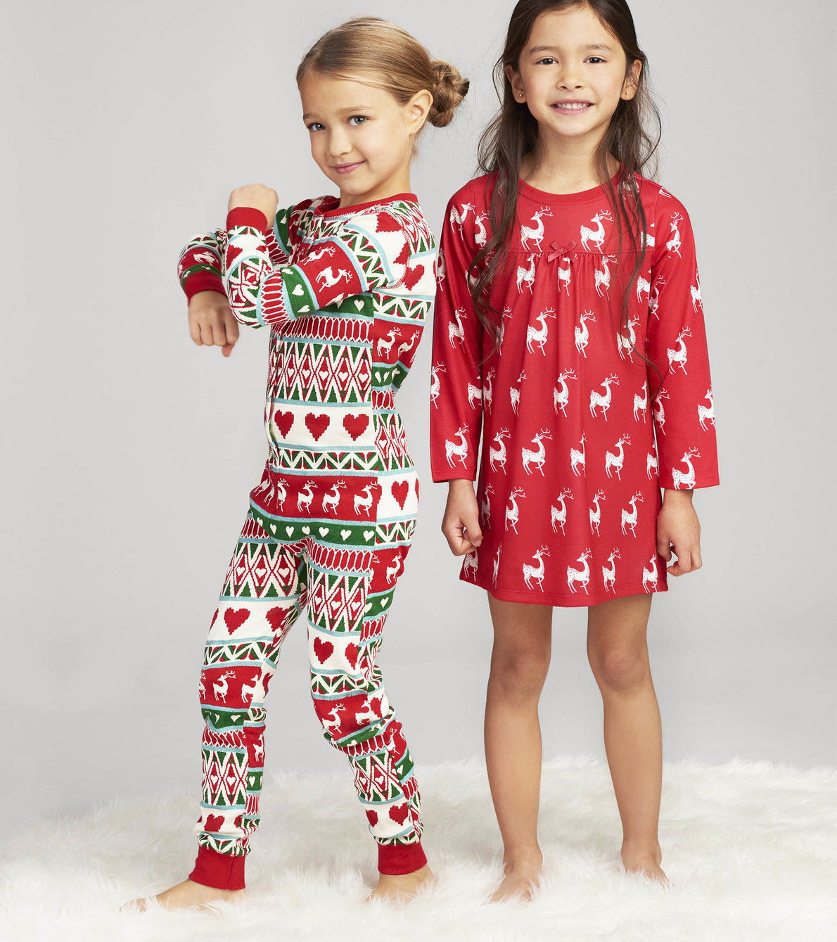 View larger image of Mistletoe Deer Fair Isle Organic Cotton Pajama Set