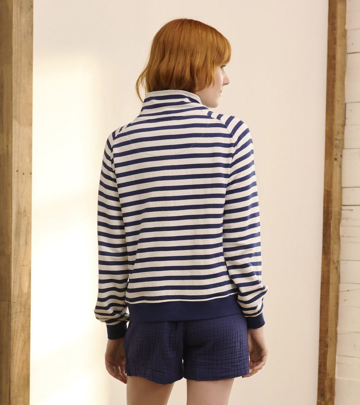 View larger image of Mock Neck Pullover - Maritime Stripes