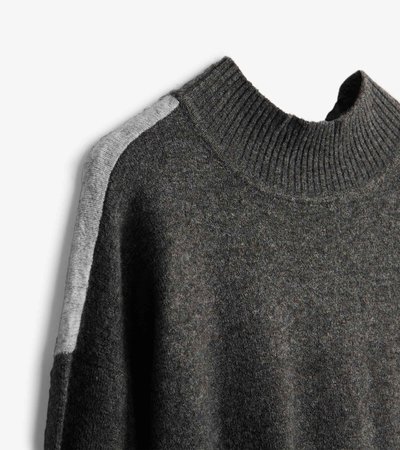 Mock Neck Sweater - Charcoal Color Block - Hatley US