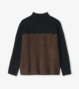 Mock Neck Sweater - Charcoal Color Block - Hatley US