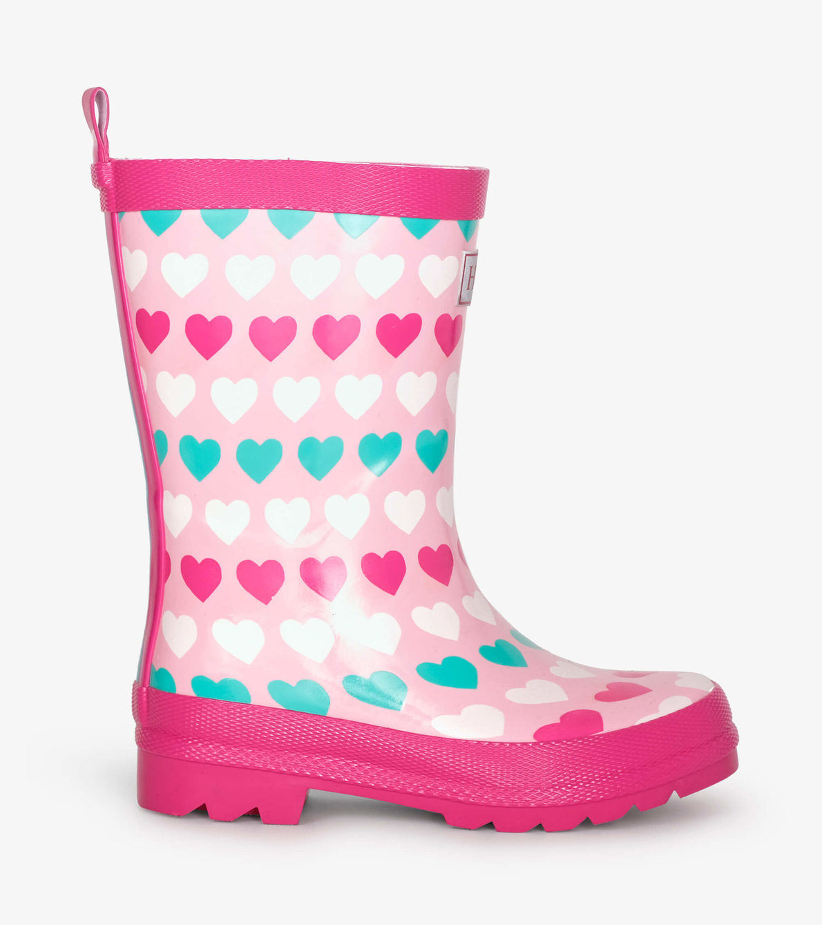 View larger image of Multicolour Hearts Shiny Wellies
