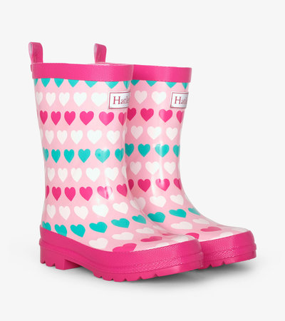 Multicolour Hearts Shiny Rain Boots