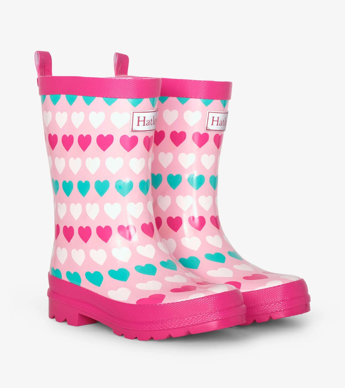 View larger image of Multicolour Hearts Shiny Rain Boots