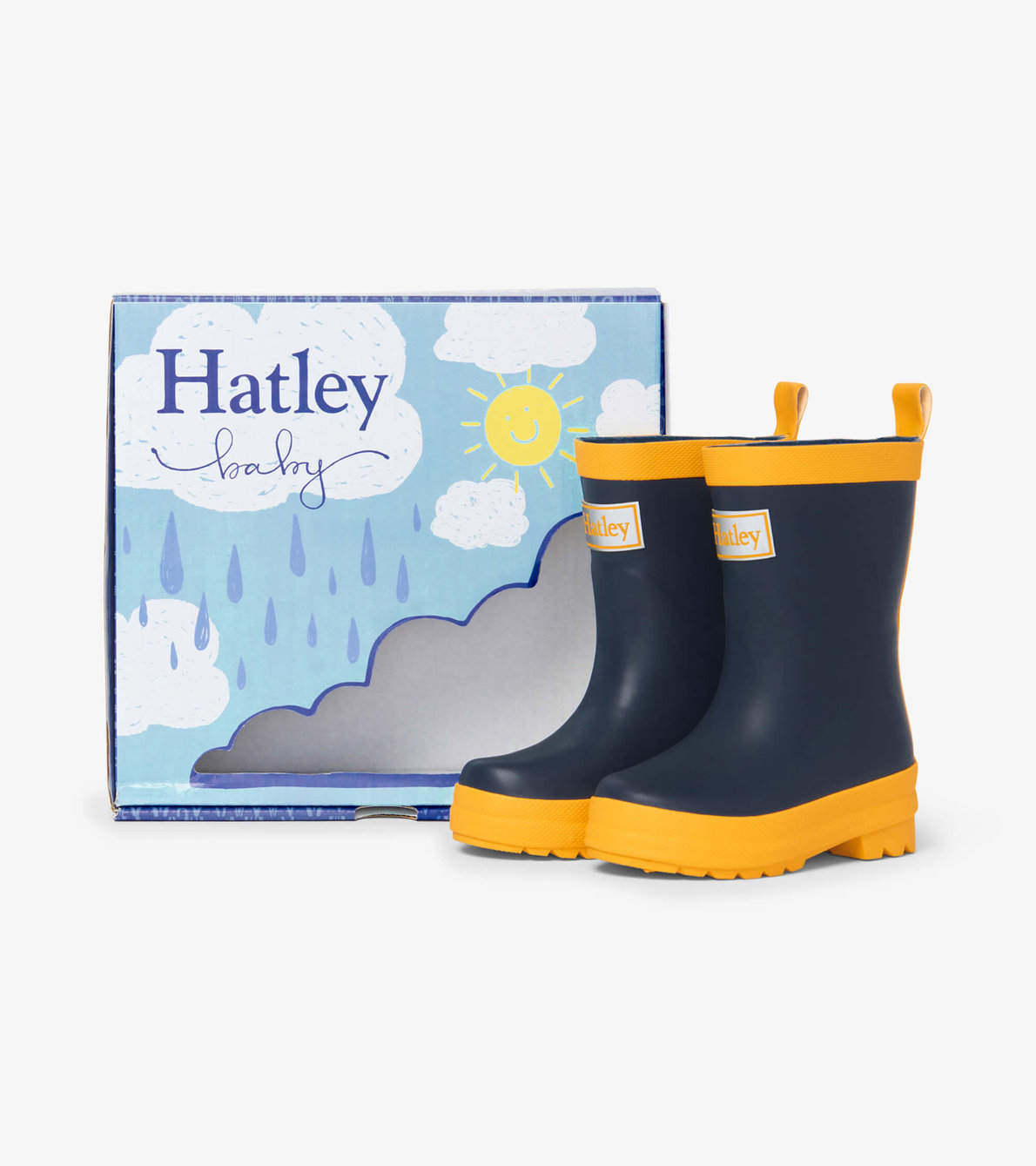 View larger image of Baby Navy & Yellow Matte Rain Boots