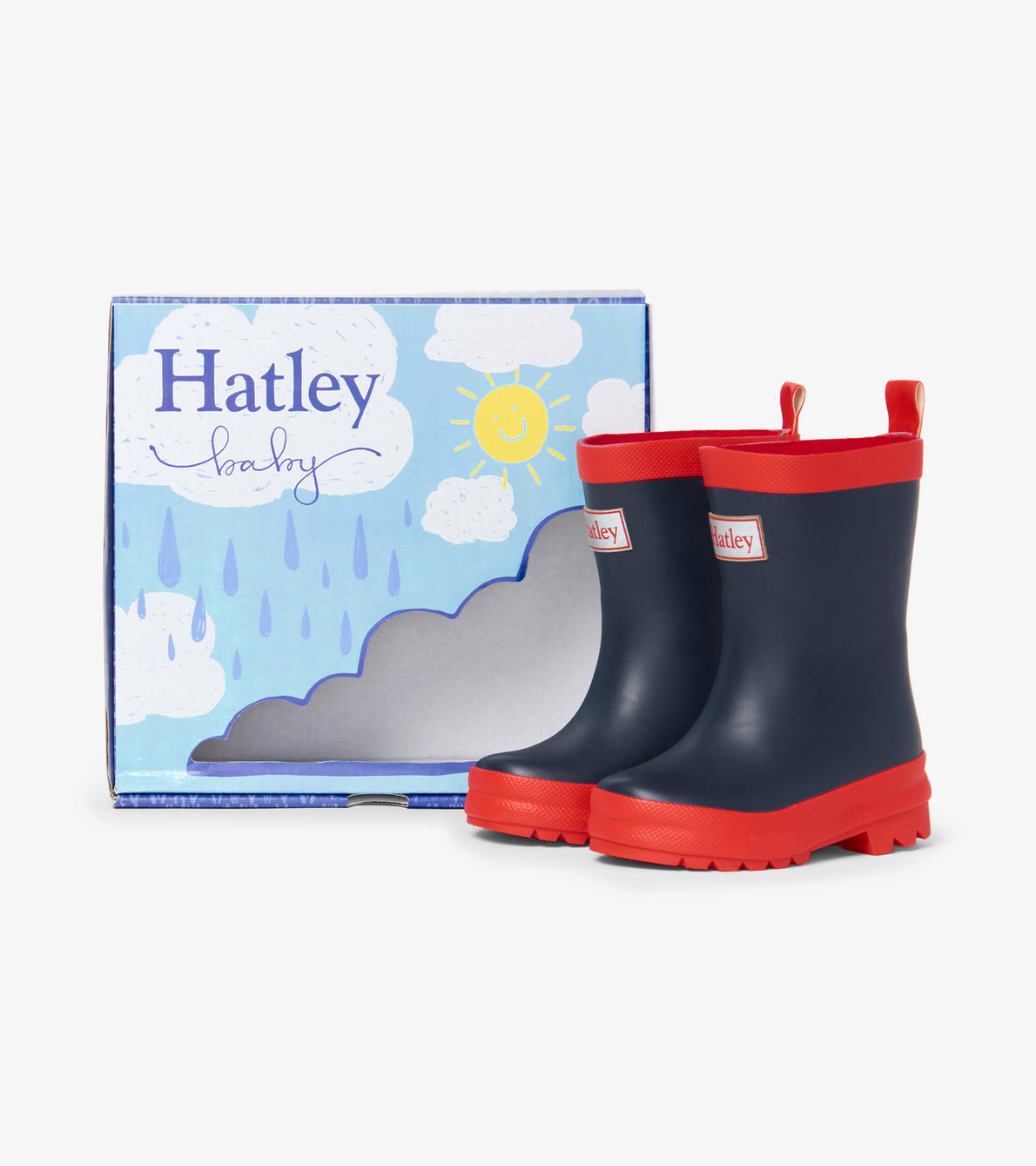 View larger image of Navy & Red Rain Matte Baby Rain Boots