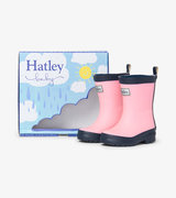 Pink & Navy Matte Baby Rain Boots