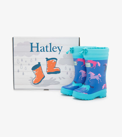 Prancing Horses Sherpa Lined Baby Wellies