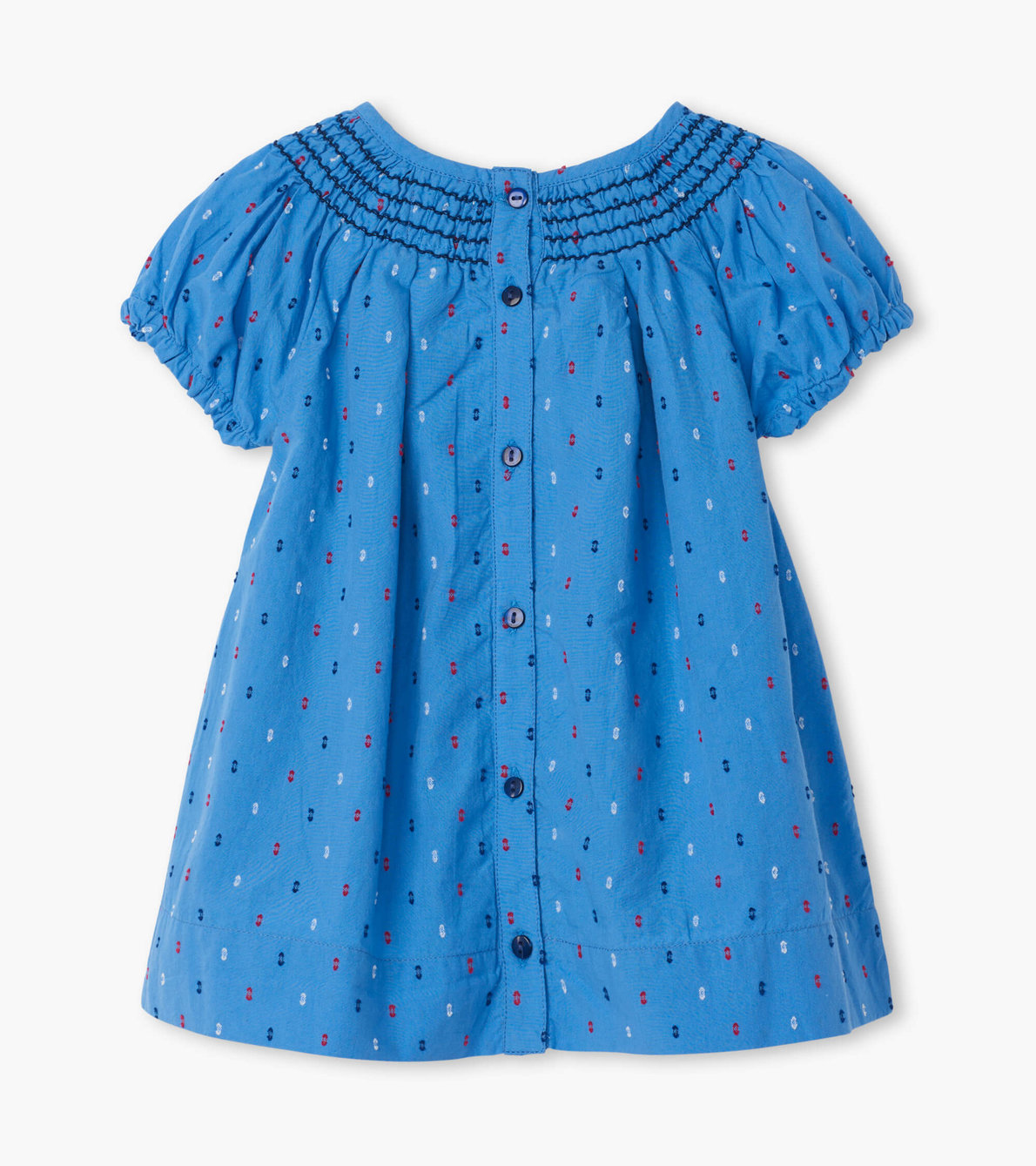 View larger image of Nautical Swiss Dots Baby Smocked Dress