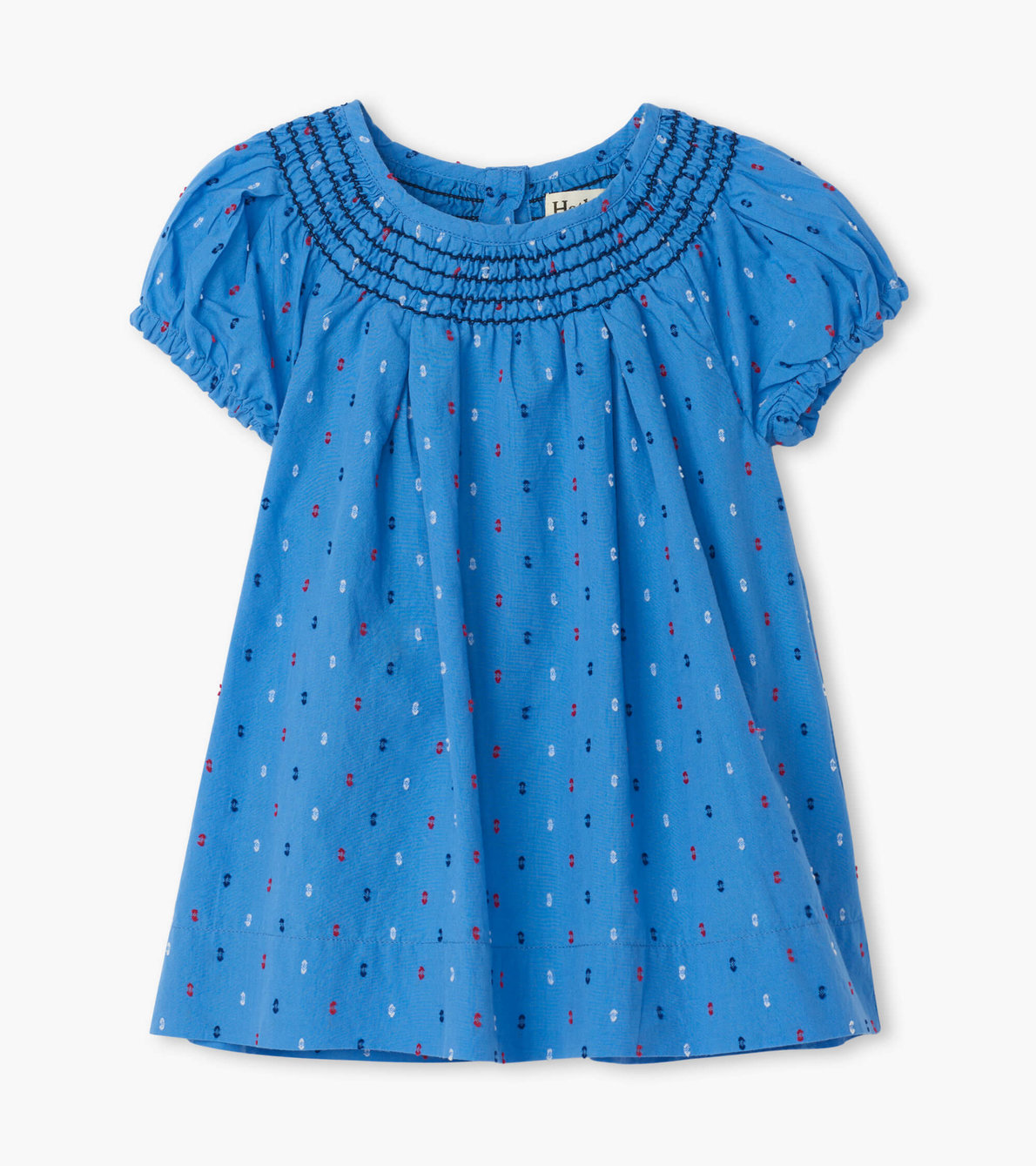 View larger image of Nautical Swiss Dots Baby Smocked Dress