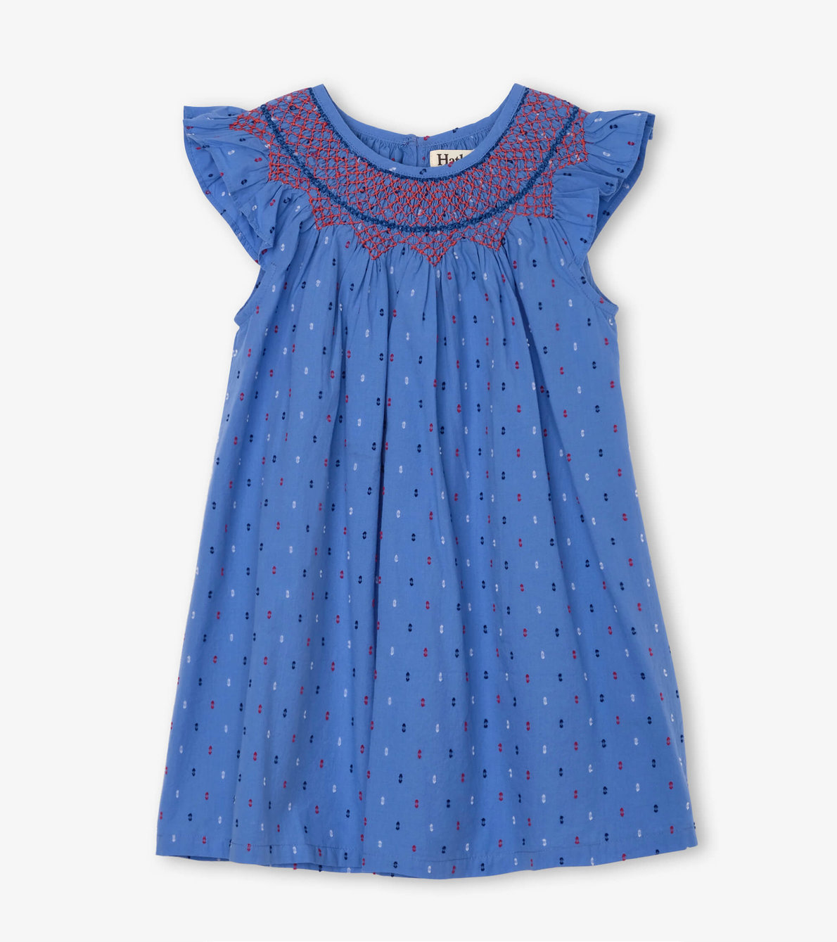 View larger image of Nautical Swiss Dots Smocked Dress