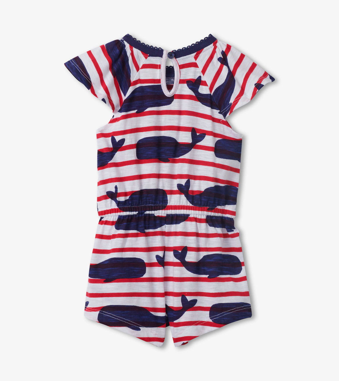View larger image of Nautical Whales Baby Flutter Romper