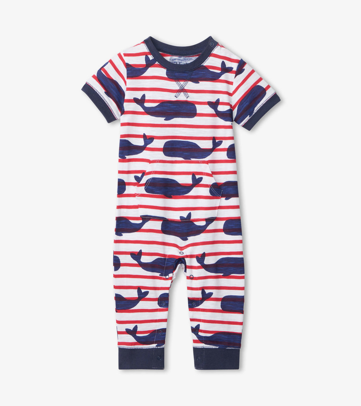 View larger image of Nautical Whales Baby Romper