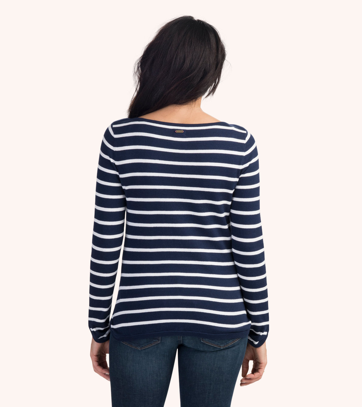 View larger image of Navy and White Stripes Breton Top
