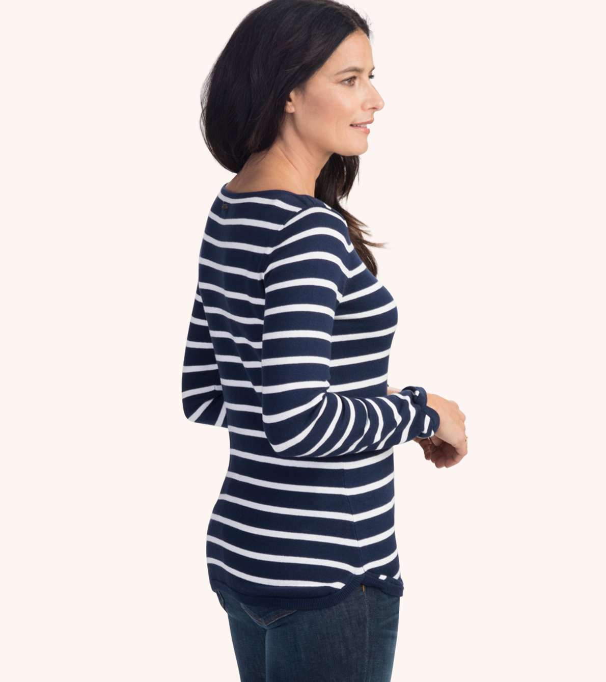View larger image of Navy and White Stripes Breton Top