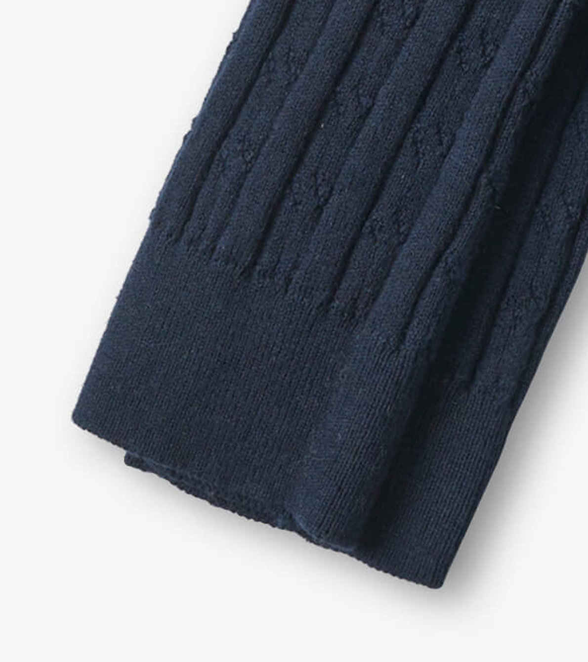 Agrandir l'image de Collant sans pieds en tricot torsadé – Bleu marine