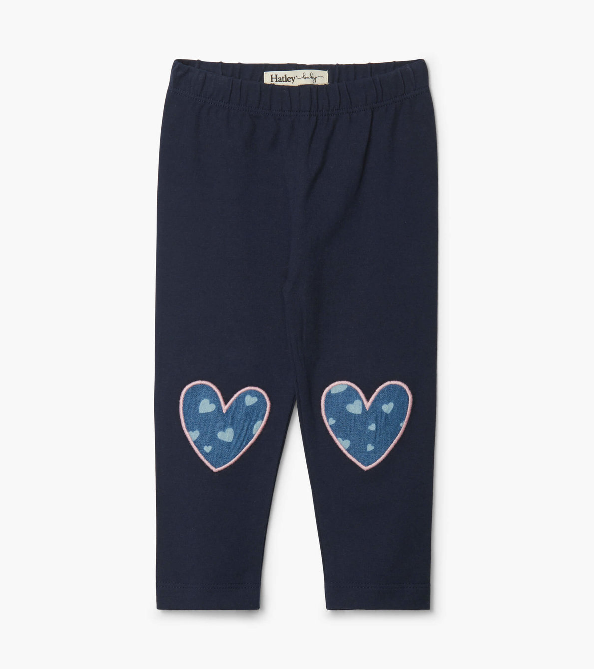 View larger image of Navy Hearts Baby Leggings