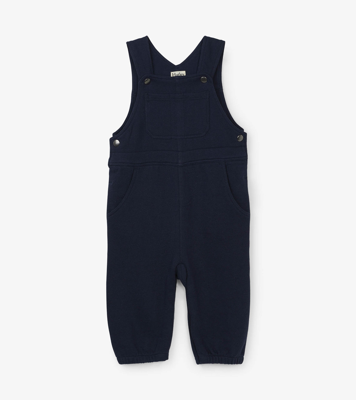 View larger image of Navy Knit Baby Overalls