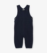 Navy Knit Baby Overalls