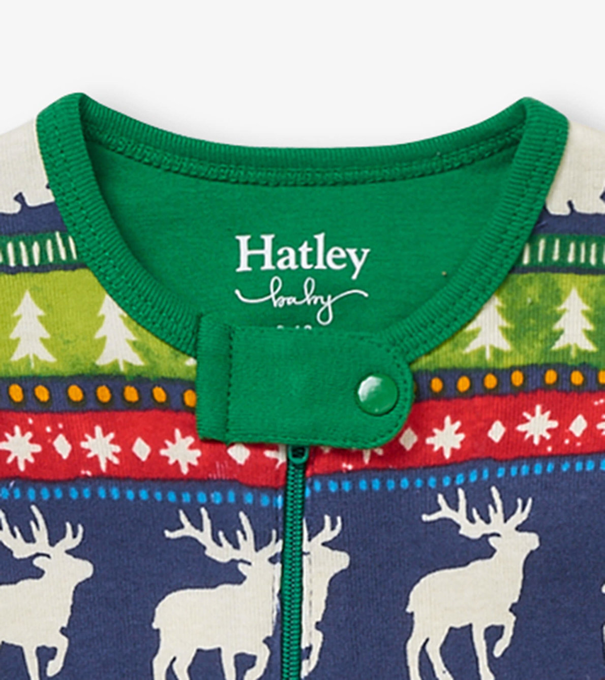 View larger image of Navy Painted Fair Isle Baby Footed Sleeper