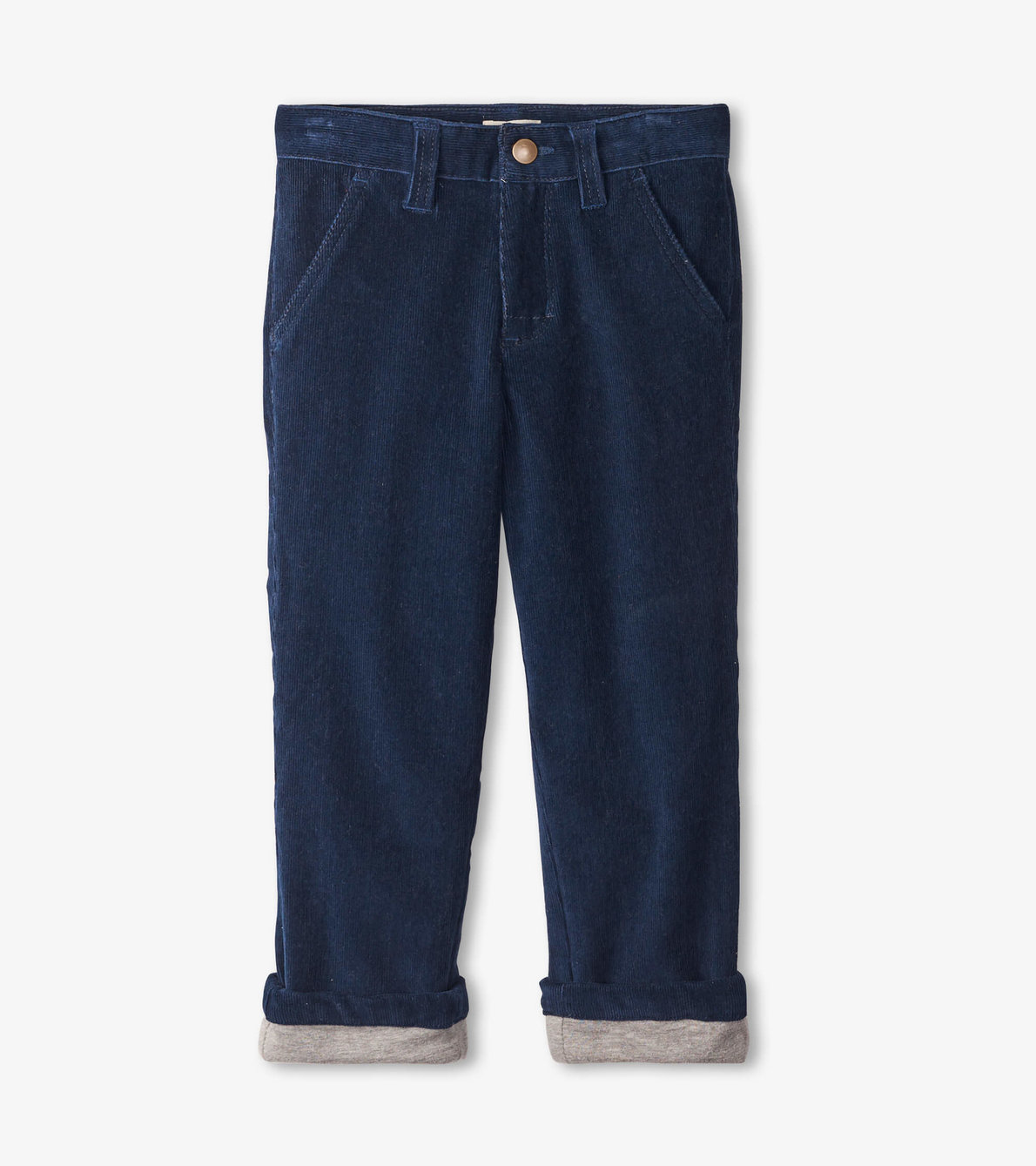 Agrandir l'image de Pantalons extensibles en velours – Bleu marine