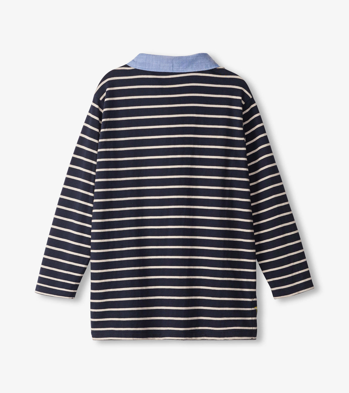 View larger image of Navy Stripes Long Sleeve Polo Tee