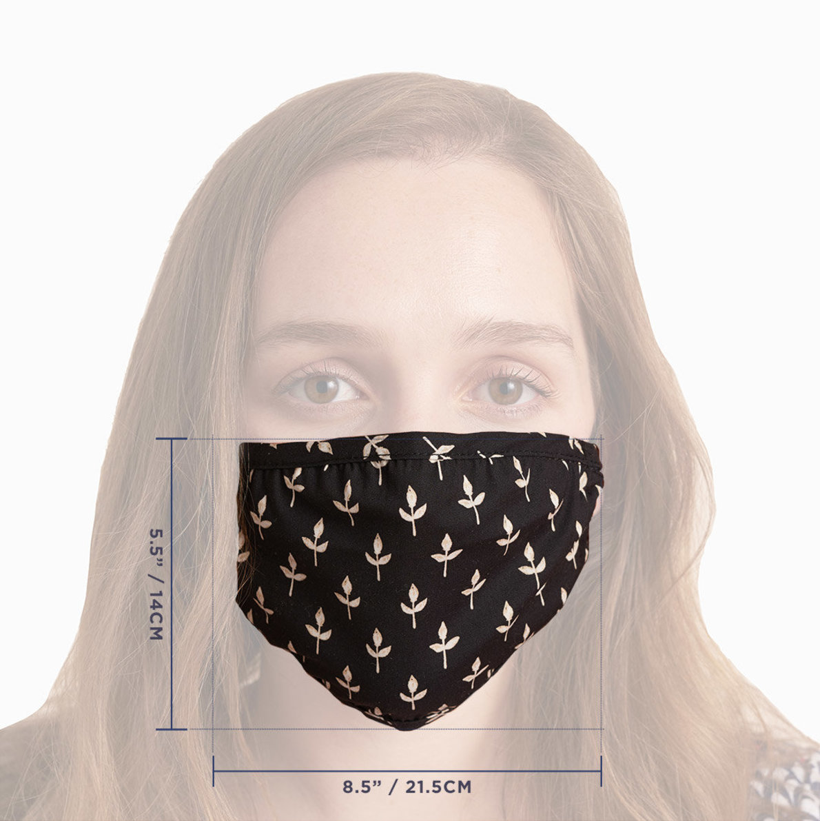 View larger image of Non-Medical Reusable Adult Face Mask - Black Tiny Buds