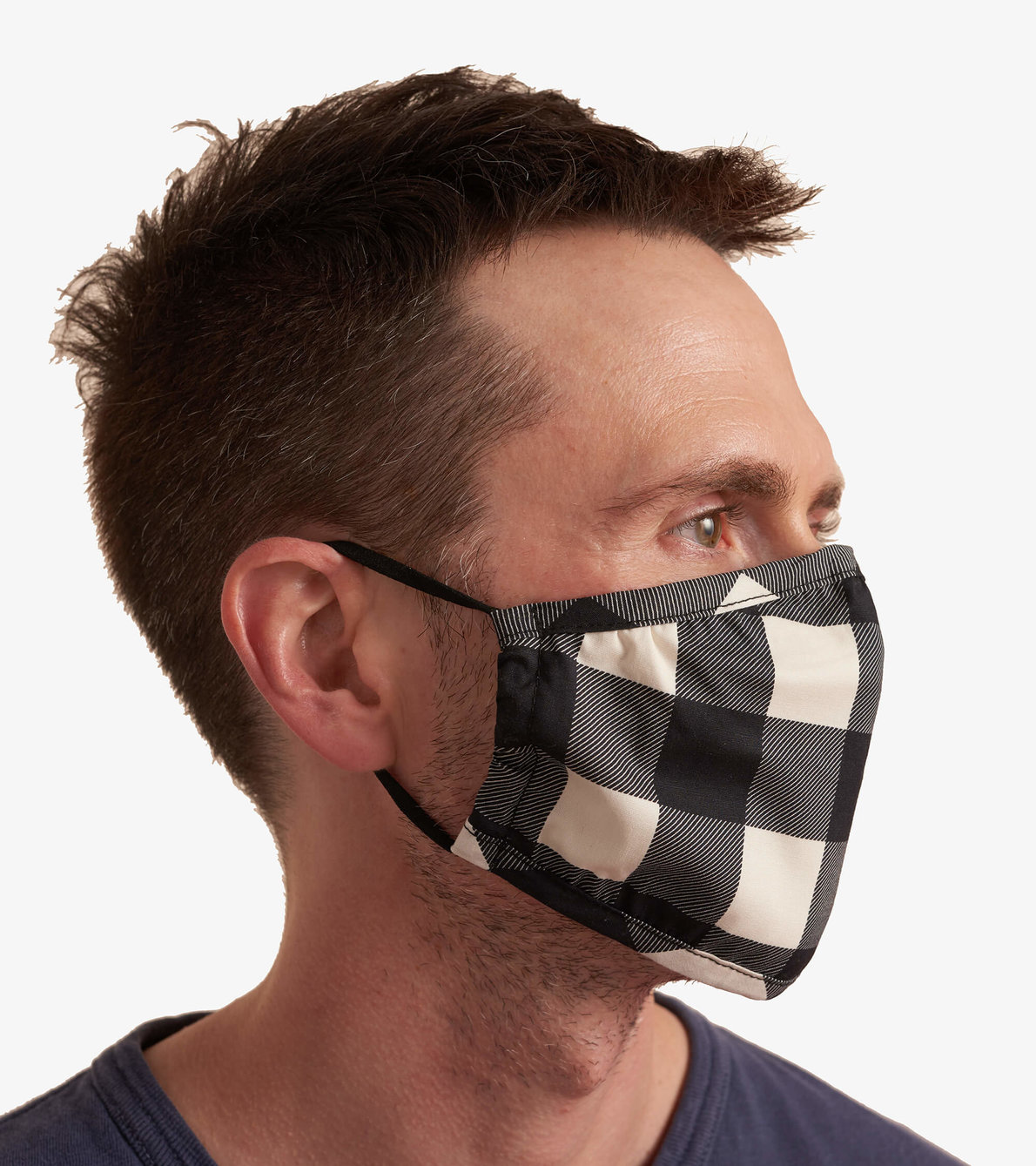 View larger image of Non-Medical Reusable Adult Face Mask - Cream Buffalo Plaid