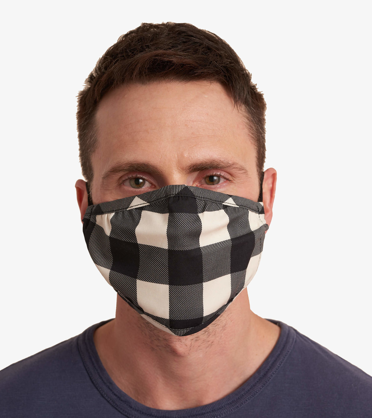 View larger image of Non-Medical Reusable Adult Face Mask - Cream Buffalo Plaid