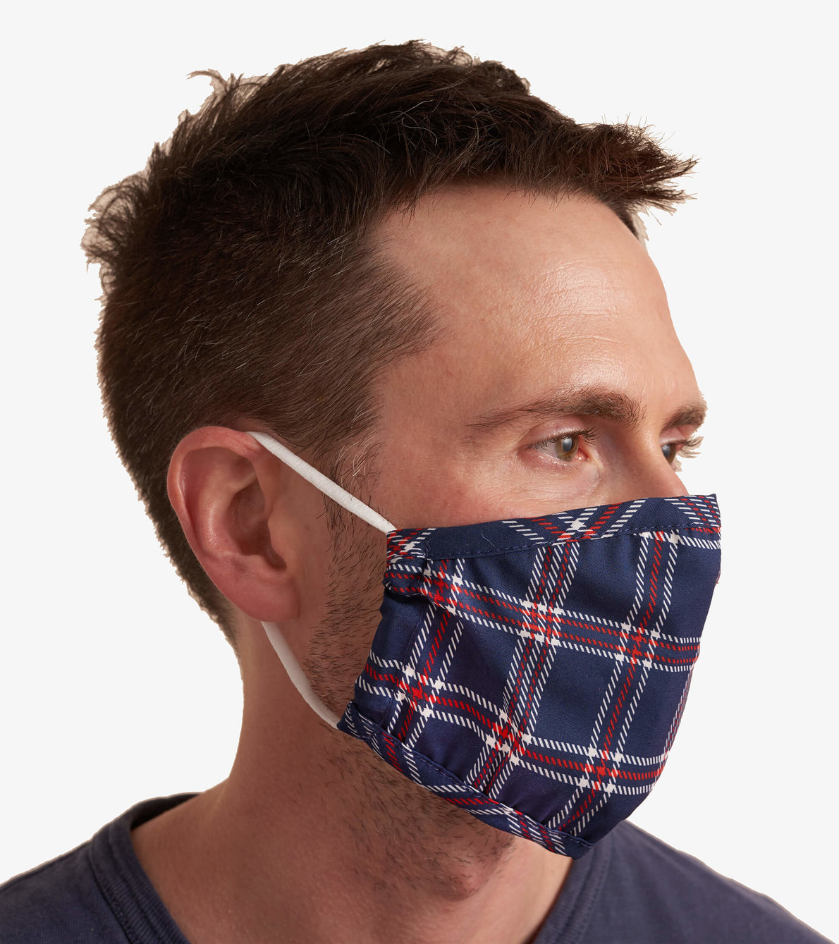 View larger image of Non-Medical Reusable Adult Face Mask - Navy Plaid