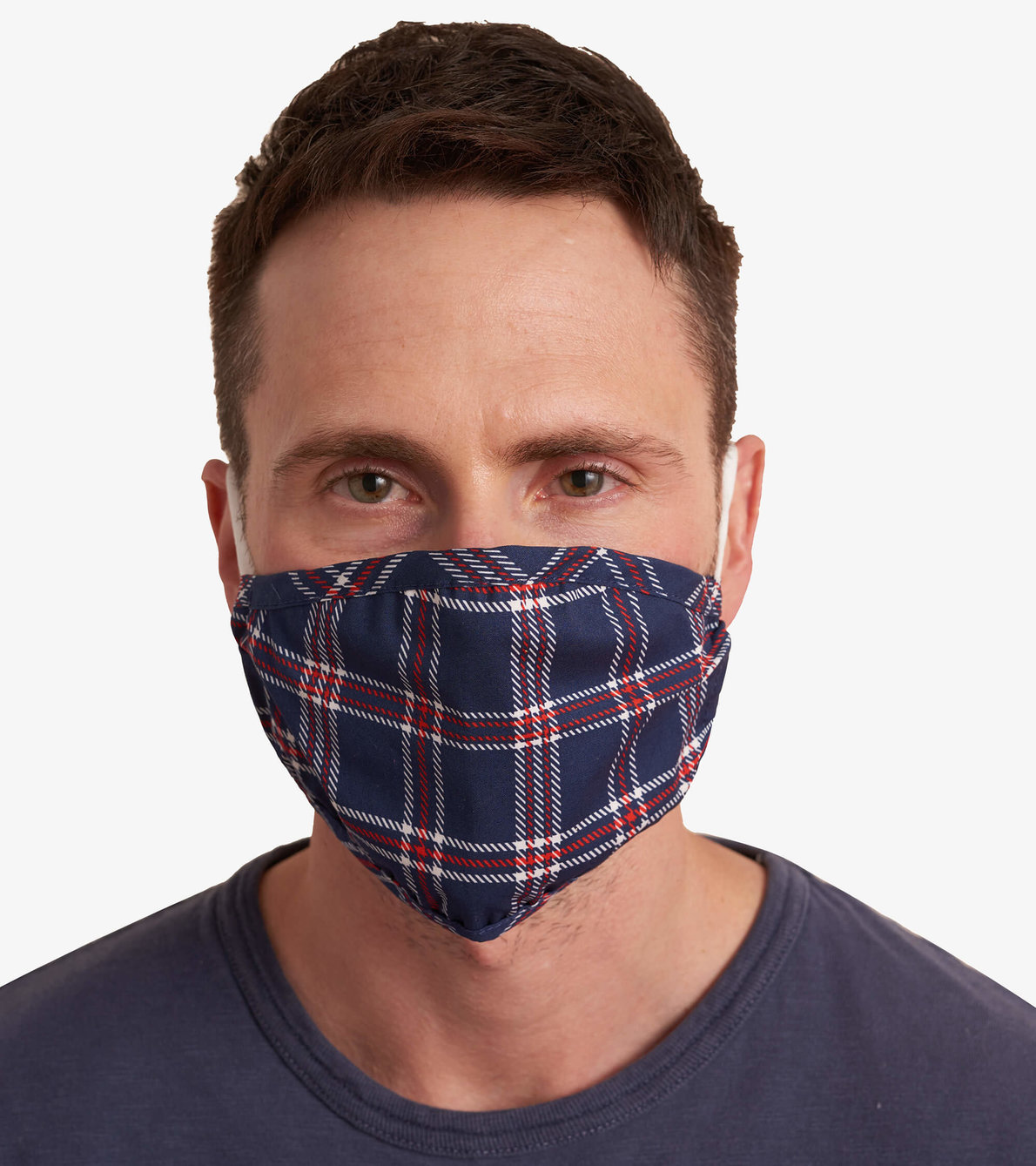 View larger image of Non-Medical Reusable Adult Face Mask - Navy Plaid