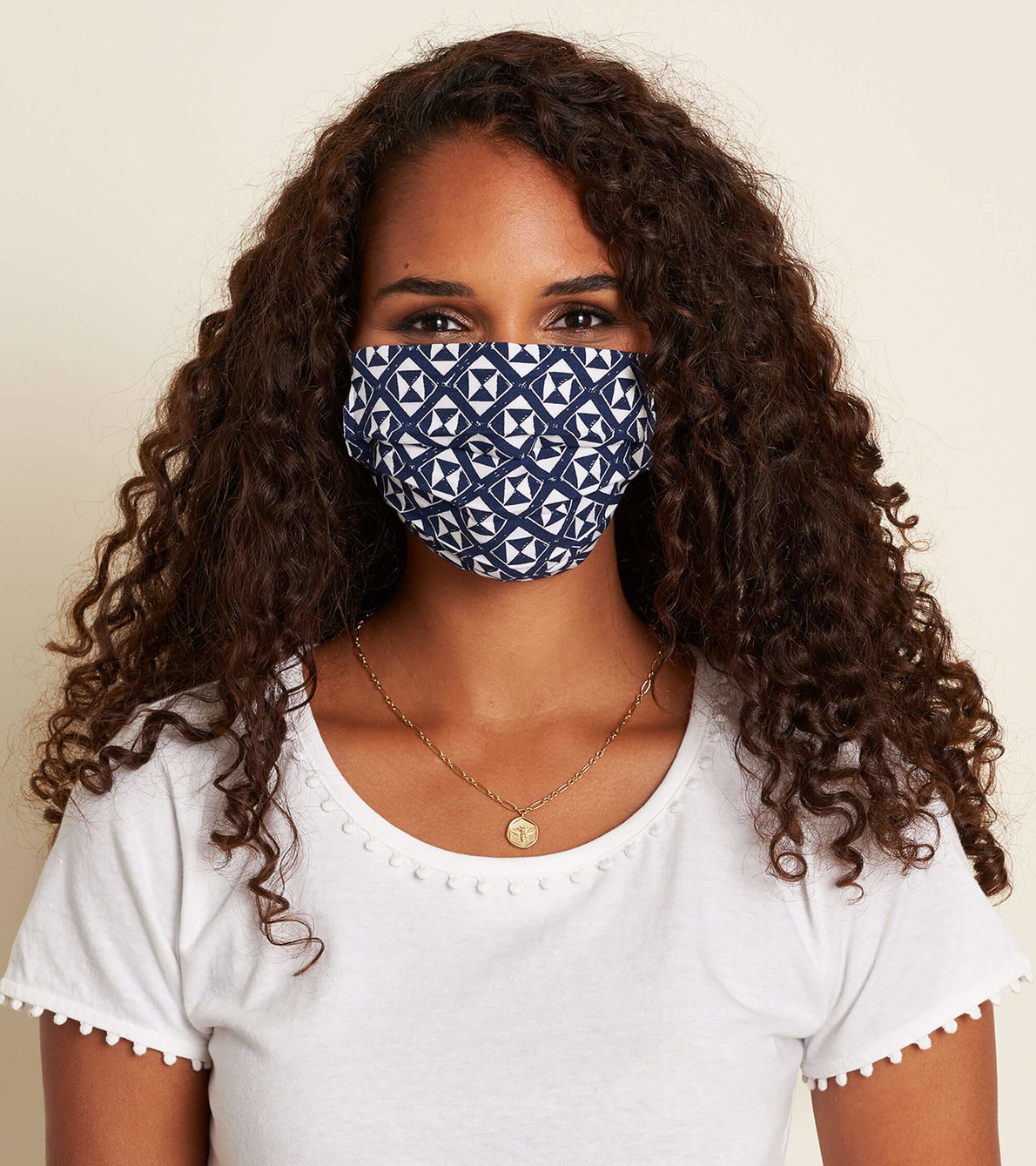 View larger image of Non-Medical Reusable Adult Face Mask - Navy Triangles