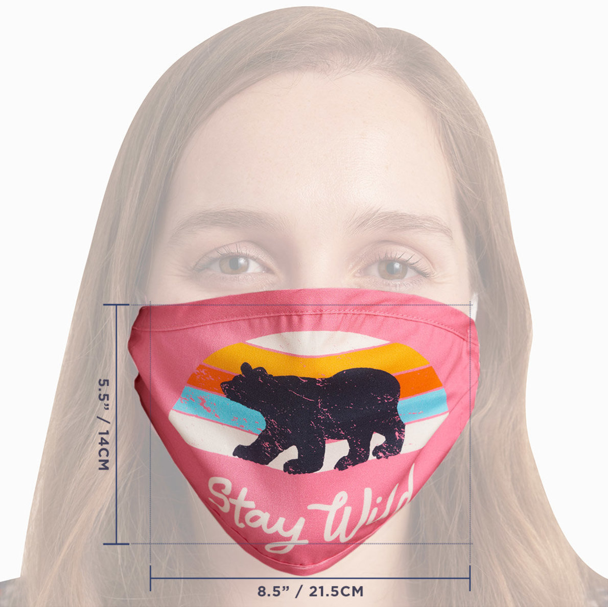 Agrandir l'image de Couvre-visage non médical réutilisable pour adulte – Ours « Stay Wild »
