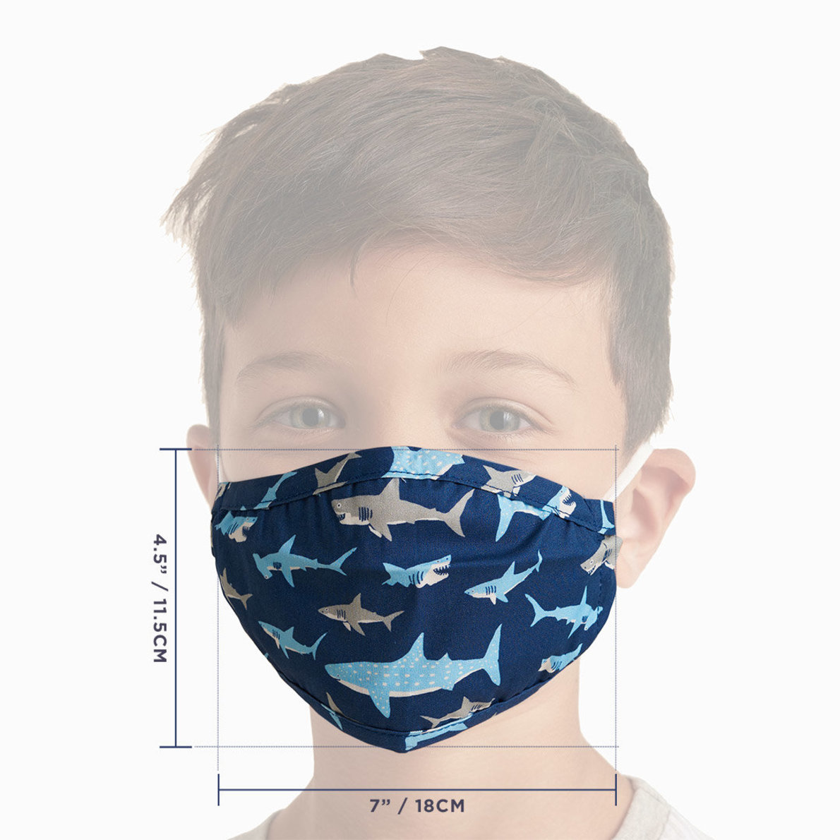 View larger image of Non-Medical Reusable Toddler Face Mask - Shark Frenzy