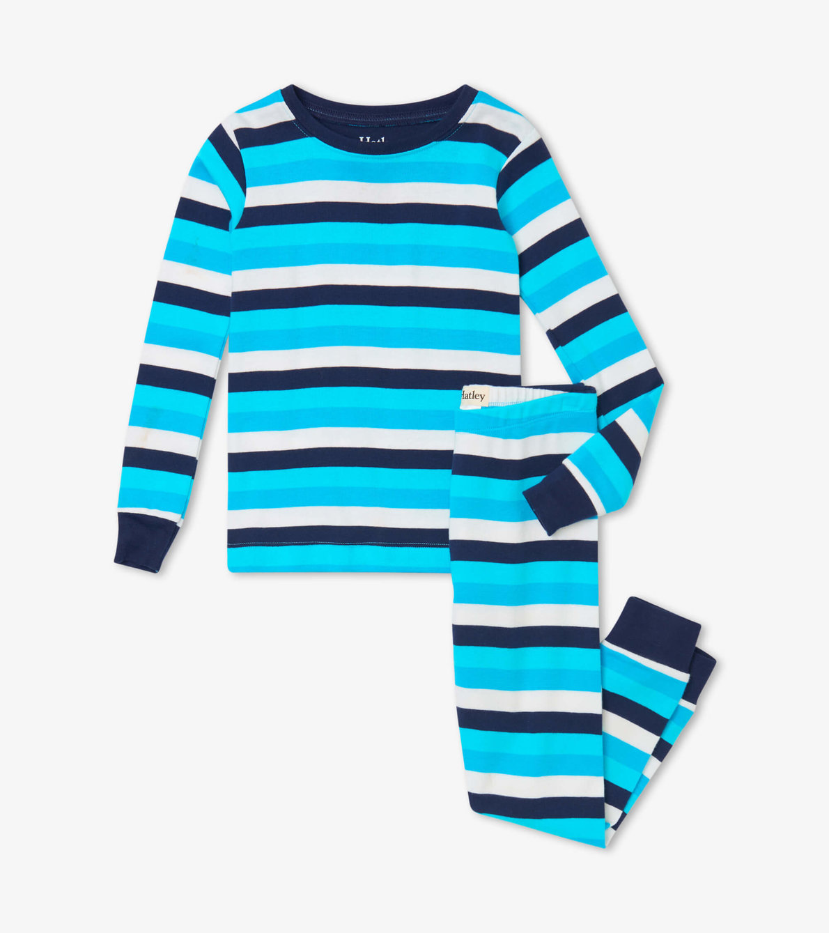 View larger image of Ocean Blue Stripes Organic Cotton Pajama Set