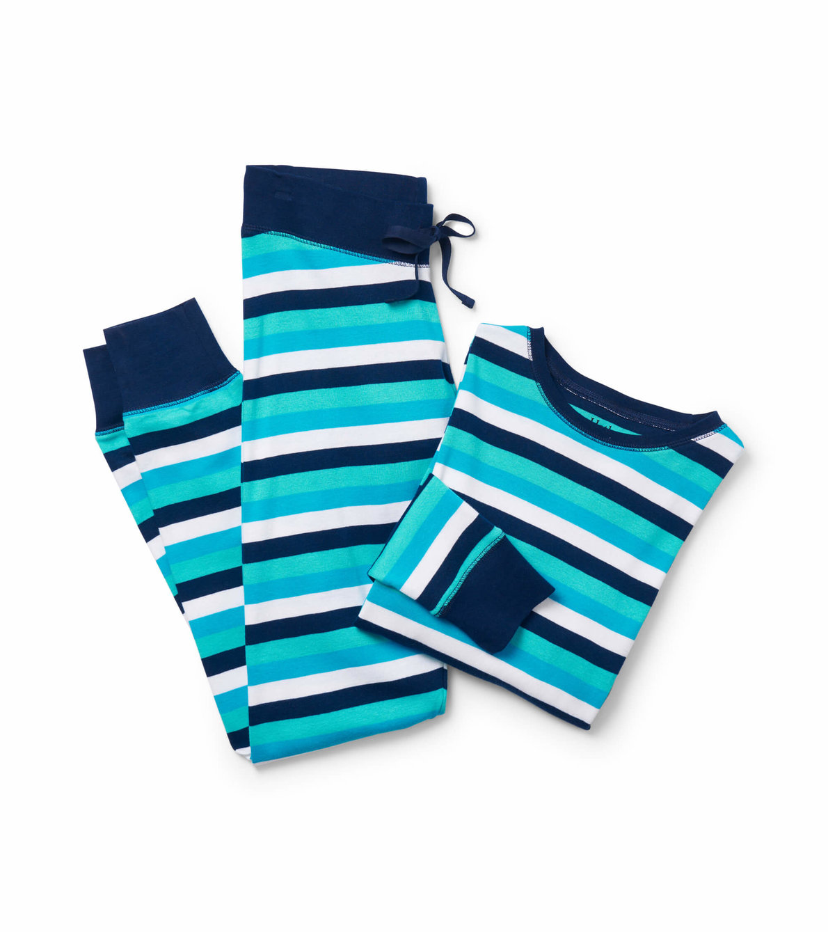 View larger image of Ocean Blue Stripes Organic Cotton Women's Pajama Set